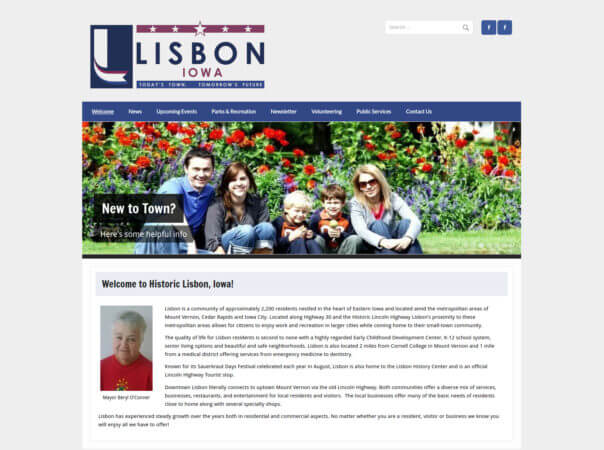 screenshot of the LisbonLife.net Frontpage top section