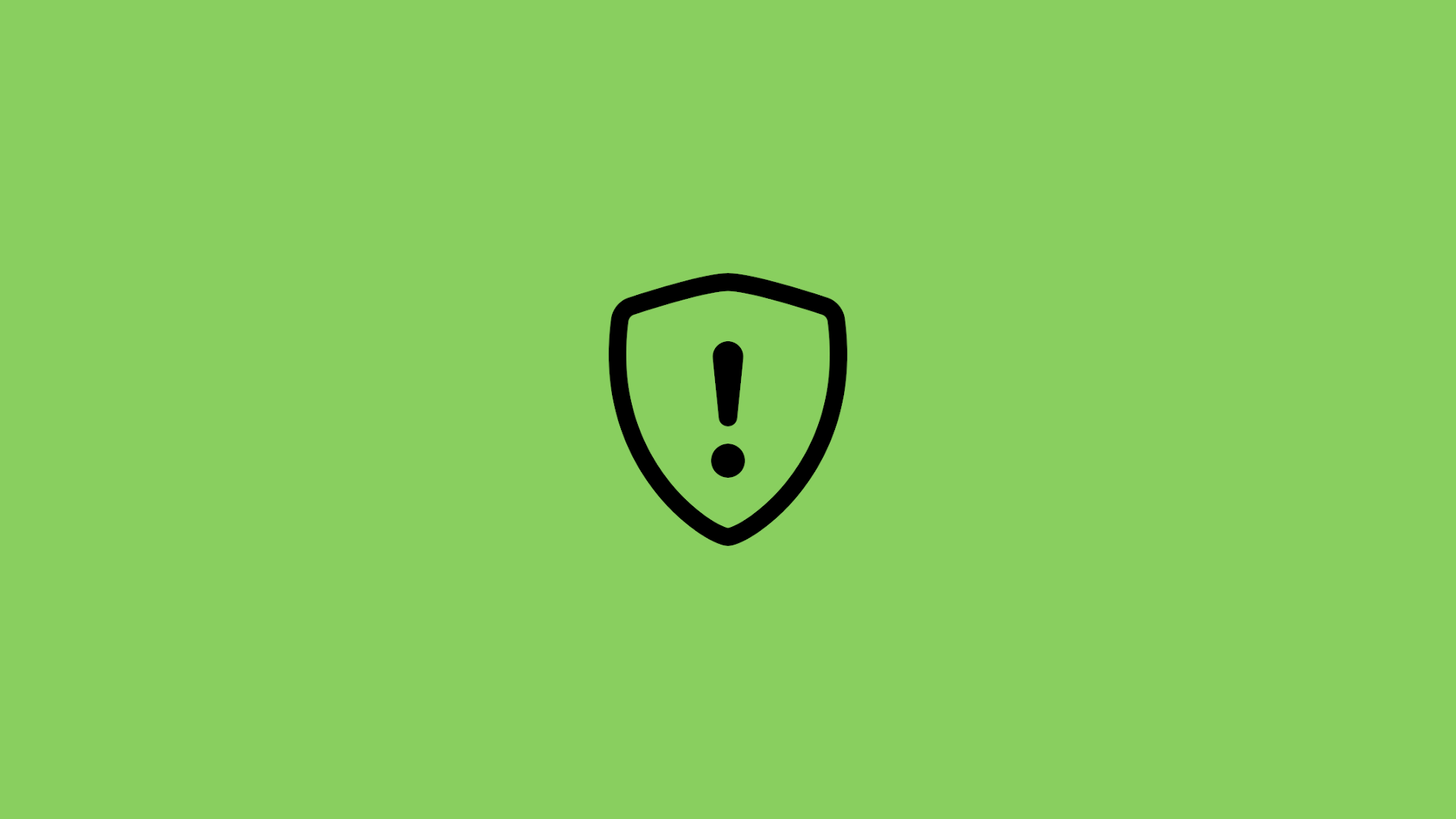 shield icon with exclamation mark on green background